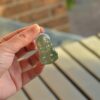 Green Hand-carved Jadeite Buddha of Mercy Amulet Pendant silver JPT00000009 - Image 4