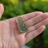 Green Hand-carved Jadeite Buddha of Mercy Amulet Pendant silver JPT00000010 - Image 4