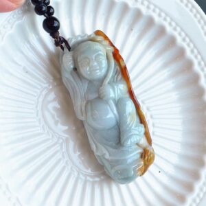 Natural Jadeite Buddha Hand Carving Jade Pendant Handheld Sculpture JPT00000019