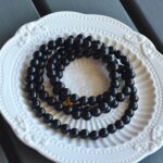 Black jade beads real, genuine Burma jadeite bracelet 7.5mm BEAD00000001