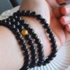 Black jade beads real, genuine Burma jadeite bracelet 7.5mm BEAD00000001 - Image 3