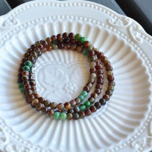 Natural Jadeite Bead Bracelet Multicolor Beads 5 mm  BEAD00000004