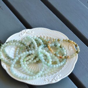 Natural Jadeite Bead Bracelet Multicolor Beads 5 mm  BEAD00000005