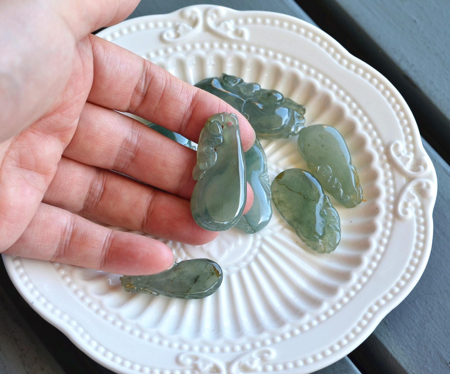 Natural Jadeite Carved Pendants Handmade Jewelry JPT00000031 - Image 6