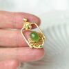 Natural Green Nephrite Jade Pendant Silver Necklace JPT00000062 - Image 3