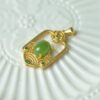 Natural Green Nephrite Jade Pendant Silver Necklace JPT00000062 - Image 2