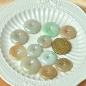 brown green genuine jade donut pendants JPT00000085