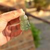 Green Hand-carved Jadeite Buddha of Mercy Amulet Pendant silver JPT00000009 - Image 2
