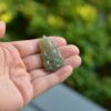 Green Hand-carved Jadeite Buddha of Mercy Amulet Pendant silver JPT00000010 - Image 3