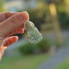 Green Hand-carved Jadeite Buddha of Mercy Amulet Pendant silver JPT00000010 - Image 2