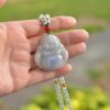Chinese Jade Laugh Buddha Pendant with jadeite bead chain JPT00000014 - Image 2