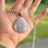 Chinese Jade Laugh Buddha Pendant with jadeite bead chain JPT00000014 - Image 5