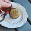 Vintage Style Copper Pocket Watch with Natural Jade Lid JPT00000026 - Image 6