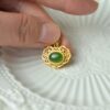 Natural Green Nephrite Jade Pendant Silver Necklace JPT00000061