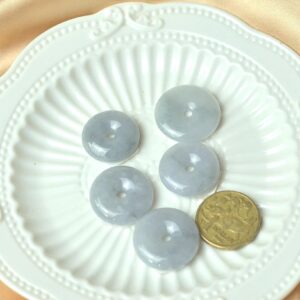 Jade Donut Pendant Necklace: Purple and Grey Tones (Natural Jadeite) JPT00000082