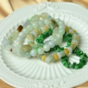 Burma Jadeite Bracelet: Natural Grade A Icy Square Beads BEAD00000007