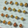 Natural amber ring with an open back, silver-plated vintage style - Image 3