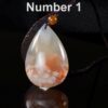 Cherry Blossom Agate Pendant: Pink Waterdrop Necklace (Natural Stone)AGAT0001