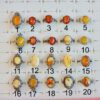 natural, polished Baltic amber ring named in numbers