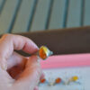 Natural amber ring with an open back, silver-plated vintage style - Image 6