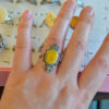 Natural amber ring with an open back, silver-plated vintage style - Image 4