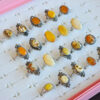 Natural amber ring with an open back, silver-plated vintage style - Image 5