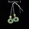 Natural Jade Threader Earrings | Green Jade Circle Drop Earrings | Elegant Minimalist Jewelry - Image 3