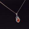 Handmade Brown Jadeite Pendant Necklace, Sterling Silver Setting, Burmese Ice-Type Jade