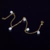 14K Gold Filled Anklet Bracelet with Natural Jade Charms, Adjustable 24cm, Gold Ankle Jewelry - Image 5