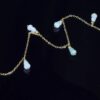14K Gold Filled Anklet Bracelet with Natural Jade Charms, Adjustable 24cm, Gold Ankle Jewelry - Image 4