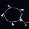 14K Gold Filled Anklet Bracelet with Natural Jade Charms, Adjustable 24cm, Gold Ankle Jewelry - Image 6