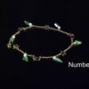 14K Gold Filled Anklet Bracelet with Natural Jade Charms, Adjustable 24cm, Gold Ankle Jewelry - Image 8