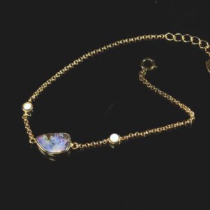Modern Minimalist Boulder Opal Bracelet 925 Silver BRACELET0007