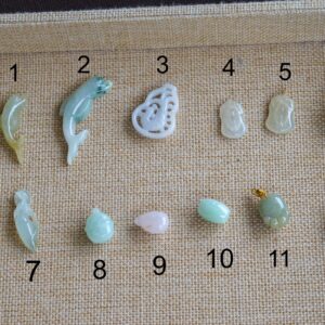 Natural Jadeite Jade Mixed Carving Pendant Collection  Assorted Shapes Charms Loose Pieces JPT00107