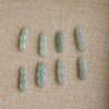 Natural Jadeite Jade Three-Bean Pod Pendants Success & Achievement Symbol Carved Charms JPT00110