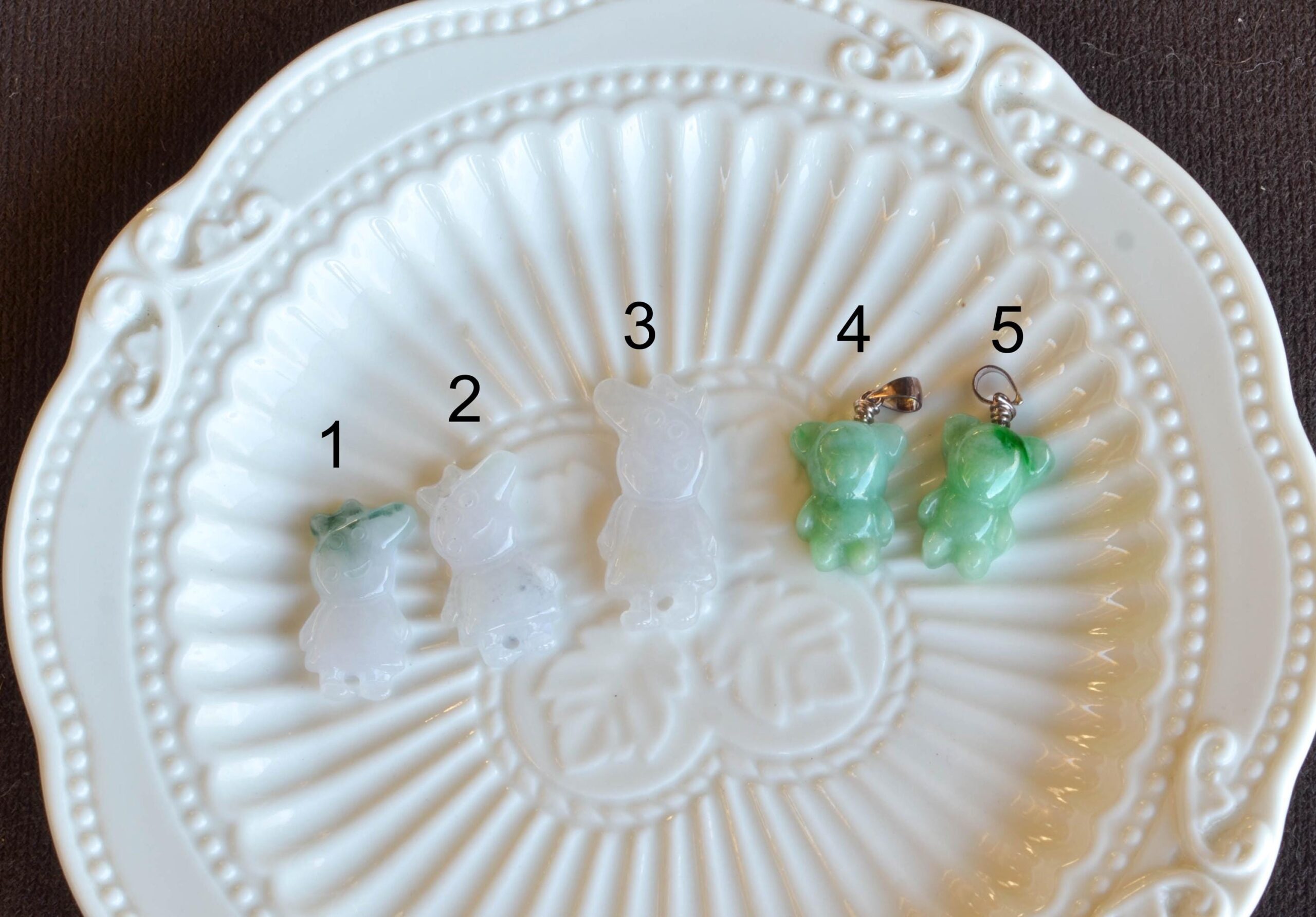 Cute Jade Animal Charms for Kids Little Pig & Teddy Bear Carvings JPT00113 - Image 7