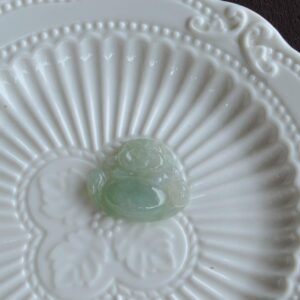 Yellow Jade Buddha Pendant: Hand-carved Myanmar Jadeite Necklace JPT00114