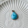 Natural Larimar Teardrop Pendant S925 Sterling Silver Deep Ocean Blue Necklace - Image 5