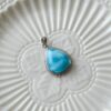 Natural Larimar Teardrop Pendant S925 Sterling Silver Deep Ocean Blue Necklace - Image 2