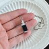 Natural Black jade silver 925 perfume bottle JPT00115