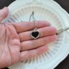 Black Jade Heart Pendant Necklace in 925 Sterling Silver JPT00117 - Image 4