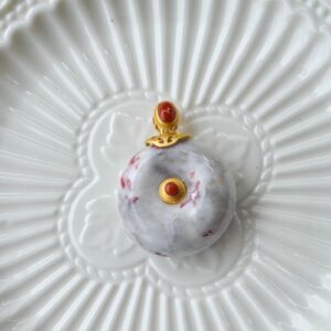 Natural Cinnabar Quartz Donut Pendant  925 Silver & Nanhong Red Agate Accent CINNABAR001