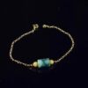Jade stone drops 14K gold-filled jadeite bracelet chain handmade BRACELET0001 - Image 2