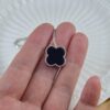 Natural Black Jade Clover Pendant Necklace in 925 Sterling Silver JPT00118 - Image 6