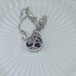 Natural Black Jade Tree of Life Pendant Necklace in 925 Sterling Silver JPT00119