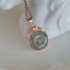 Natural Grade-A Jadeite Donut Pendant Necklace, Silver 925 Setting, Handmade Burmese Jadeite