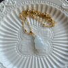 Natural jadeite guard calabash 14k gold-filled necklace - Image 2