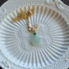 Natural jadeite guard calabash 14k gold-filled necklace - Image 4