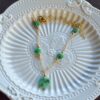 Natural jadeite guard calabash 14k gold-filled necklace