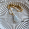 Natural jadeite guard calabash 14k gold-filled necklace - Image 10